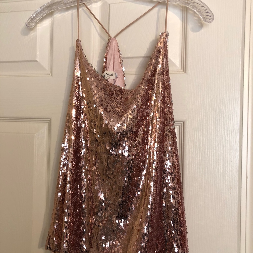 Pink sequin top